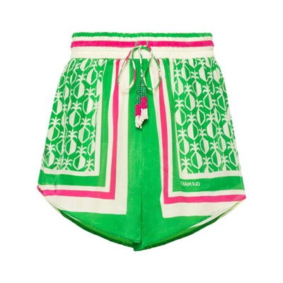 Shop Farm Rio Shorts In Green/pink