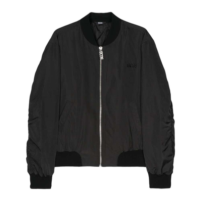 Gcds Embroidered-logo Bomber Jacket In Black