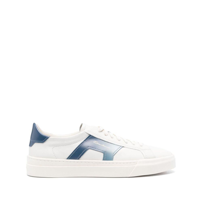 Shop Santoni Sneakers In White/blue