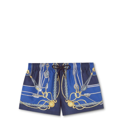 Shop Versace Beachwears In Blue/gold