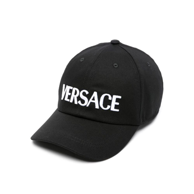 Shop Versace Caps In Black
