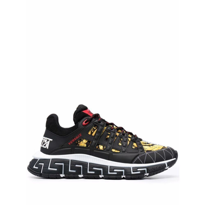 Shop Versace Sneakers In Black/yellow