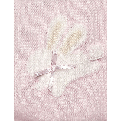 Shop Trotters Pale Pink Flopsy Bunny-embroidered Cotton And Wool-blend Leggings 0-9 Months