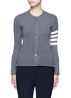 THOM BROWNE Stripe sleeve cashmere cardigan