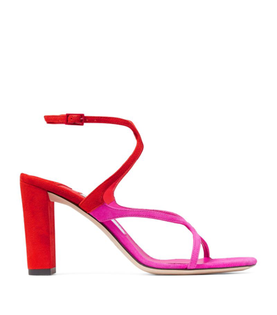 Shop Jimmy Choo Azie 85 Leather Heeled Sandals In Pink
