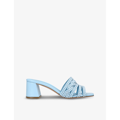 Shop Gina Women's Pale Blue Utah Crystal-embellished Leather Sandals