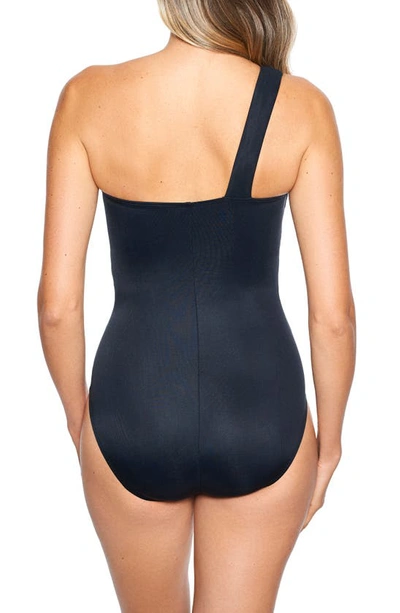 Shop Miraclesuit Spectra Matrix One-shoulder One-piece Swimsuit In Black