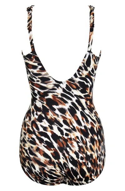 Miraclesuit Fur Realz Siren One-piece Swimsuit In Brown Multi