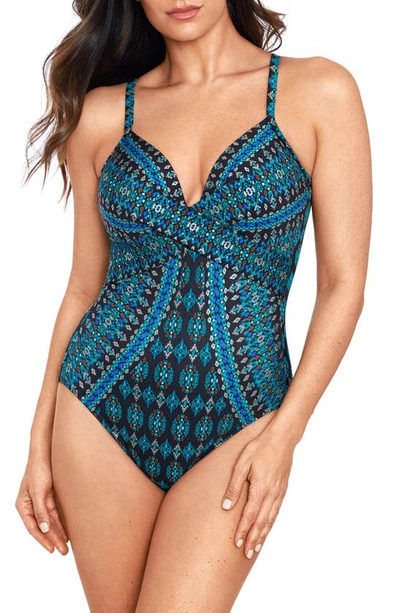 Shop Miraclesuit Amarna Captivate One-piece Swimsuit In Black/ Multi