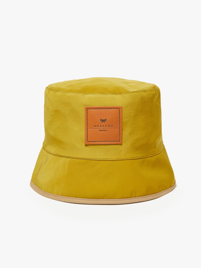 Shop Max Mara Nylon And Gabardine Hat In Beige