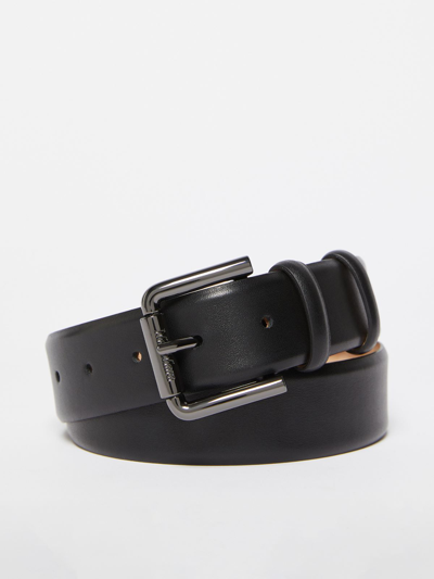 Shop Max Mara Nappa Leather Belt In Black