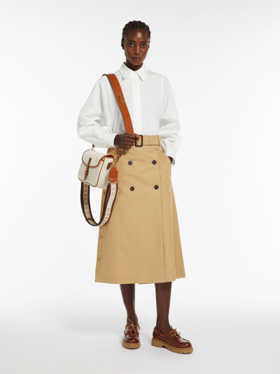 Max Mara Gabardine Wrap Skirt In Beige