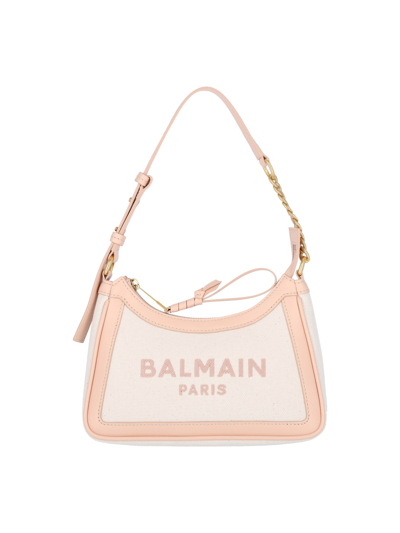Shop Balmain 'b-army' Shoulder Bag In Cream