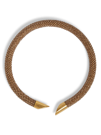 Shop Rabanne Pixel Tube Necklace In Gold