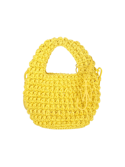 Shop Jw Anderson 'popcorn Basket' Handbag In Yellow