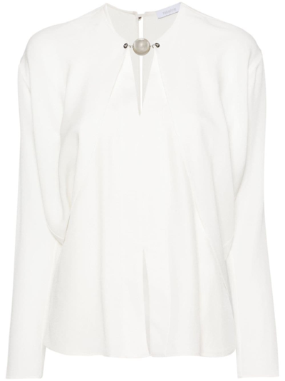 Shop Rabanne Crepe Blouse In White
