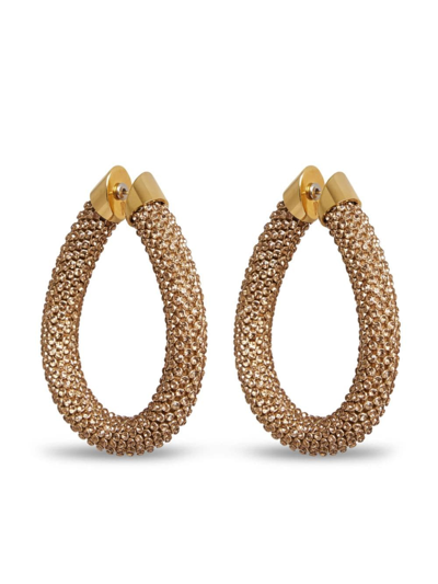 Rabanne Gold Pixel Chainmail Earrings In Gold
