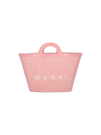Shop Marni 'tropicalia' Small Tote Bag In Pink