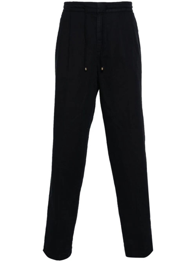 Shop Brunello Cucinelli Fit Pants With Drawstring In Blue