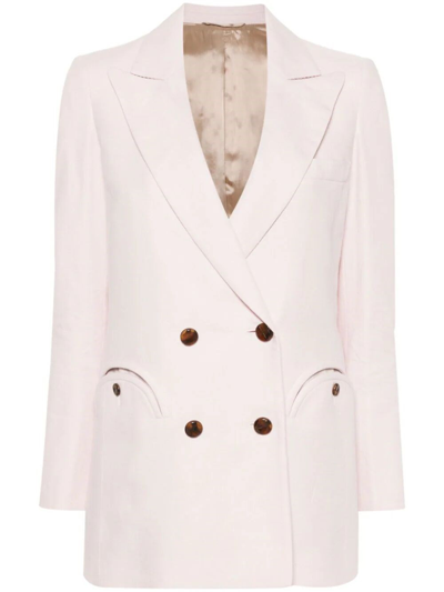 Shop Blazé Milano `midday Sun Everyday` Double-breasted Blazer In Beige
