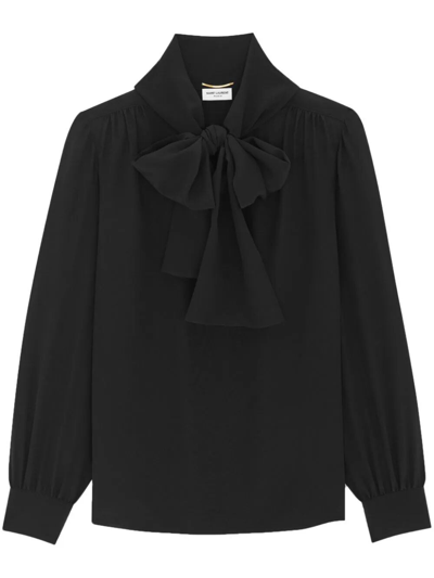 Shop Saint Laurent Blouse In Black  