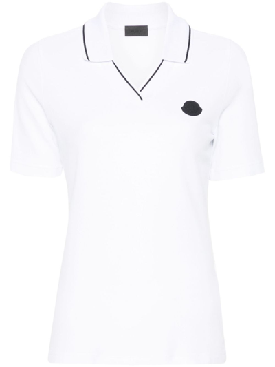 Shop Moncler Polo Shirt In White