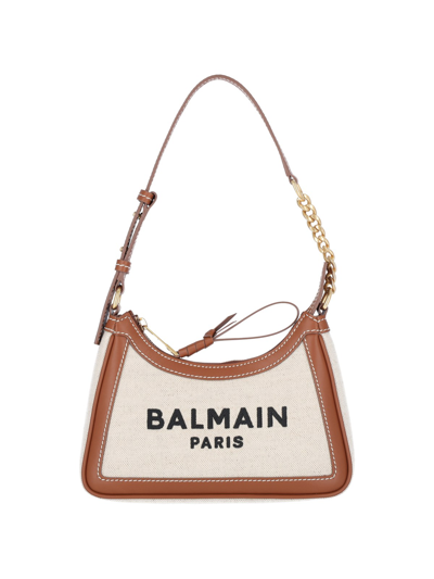 Shop Balmain 'b-army' Shoulder Bag In Brown