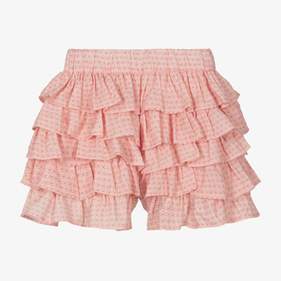 Shop Raspberryplum Girls Pink Cotton Ruffle Shorts