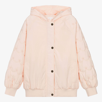 Shop Chloé Teen Girls Pink Embroidered Jacket