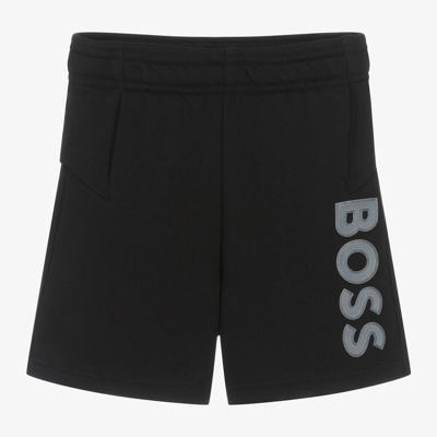 Shop Hugo Boss Boss Boys Black Cotton Jersey Shorts