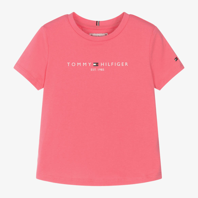 Shop Tommy Hilfiger Girls Pink Cotton T-shirt