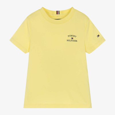 Shop Tommy Hilfiger Boys Yellow Cotton T-shirt