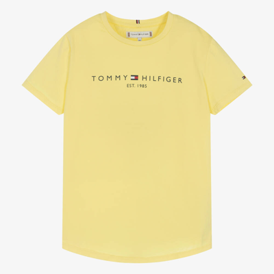 Shop Tommy Hilfiger Teen Girls Yellow Cotton T-shirt