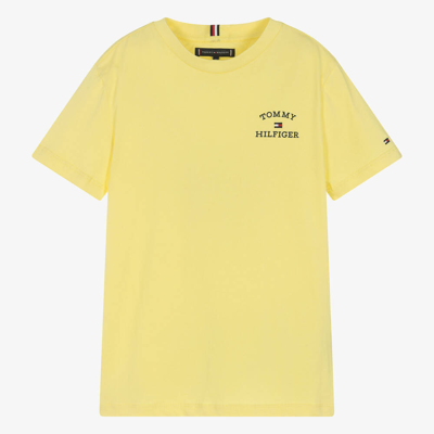 Shop Tommy Hilfiger Teen Boys Yellow Cotton T-shirt