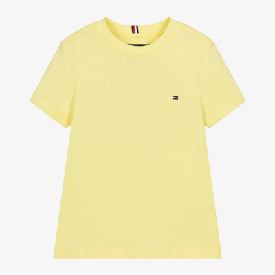 Shop Tommy Hilfiger Boys Yellow Cotton T-shirt