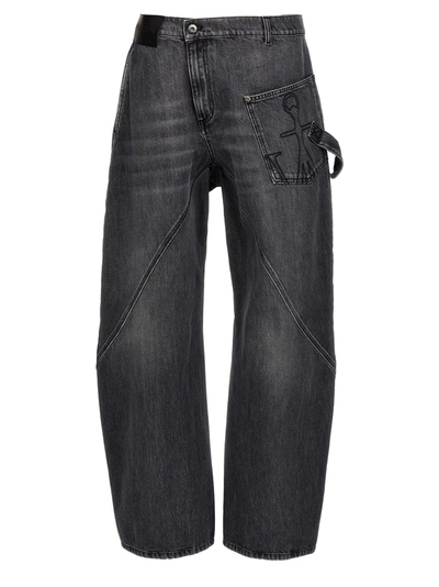 Shop Jw Anderson J.w. Anderson Twisted Workwear Jeans In Gray