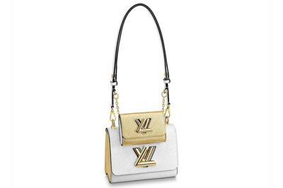 Pre-owned Louis Vuitton Twist And Twisty Epi Pm White/gold