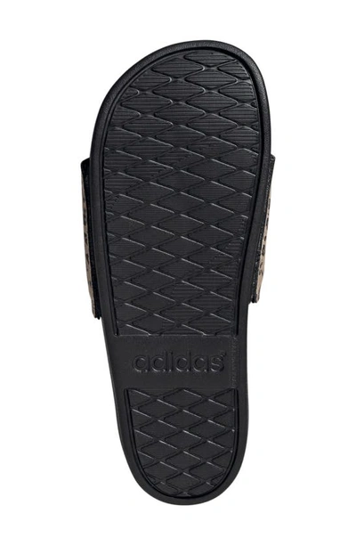 Adidas Originals Adilette Comfort Slide Sandal In Black/ Off White/ Magic Beige