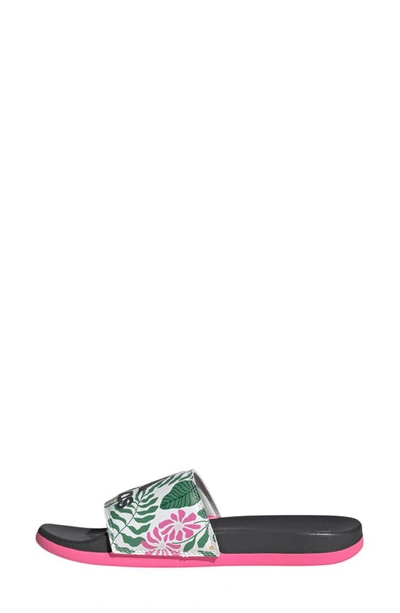 Shop Adidas Originals Adilette Comfort Slide Sandal In Carbon/ Off White/ Lucid Pink