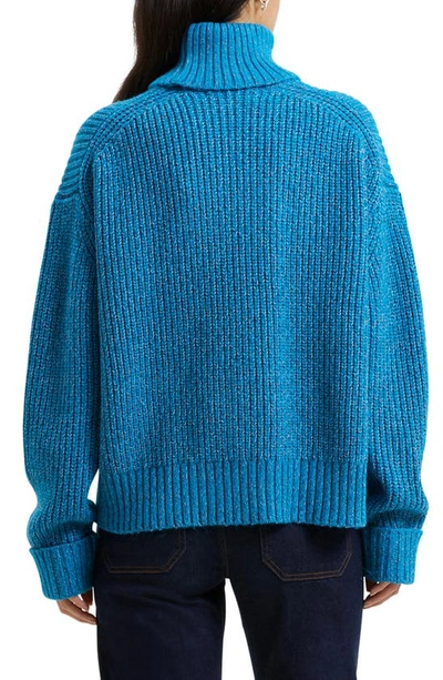 Shop French Connection Jayla Turtleneck Sweater In Blue Jewel