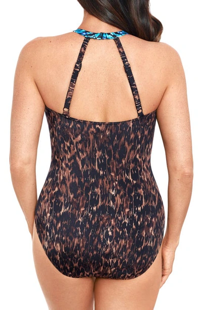 Miraclesuit Untamed Wrapsbody One-piece Swimsuit In Brown Multi