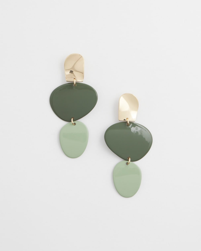 Shop Chico's Linear Drop Earrings |  In Olive Green