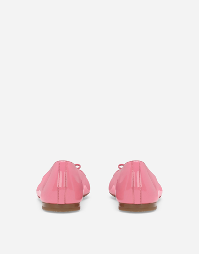 Shop Dolce & Gabbana Patent Leather Ballet Flats In Pink