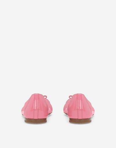 Dolce & Gabbana Patent Leather Ballet Flats In Pink