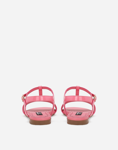 Shop Dolce & Gabbana Patent Leather Sandals In Pink