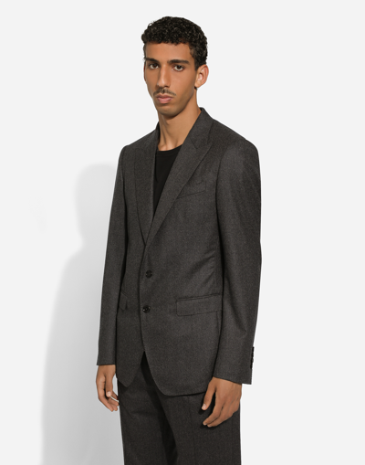 Dolce & Gabbana Single-breasted Wool Taormina-fit Jacket In Grey
