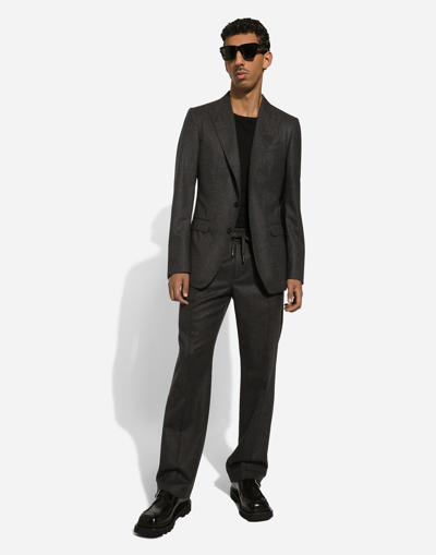 Dolce & Gabbana Single-breasted Wool Taormina-fit Jacket In Grey