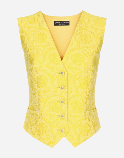 Shop Dolce & Gabbana Gilet In Yellow
