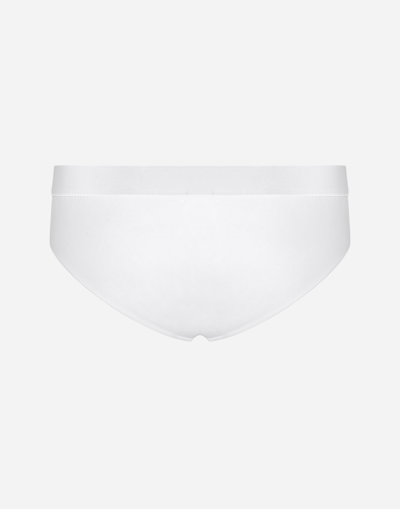 Dolce & Gabbana Elastic Waist Logo Briefs In White
