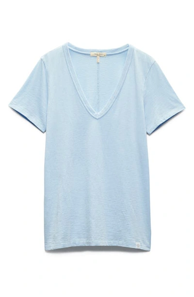Shop Rag & Bone The Slub V-neck Organic Pima Cotton T-shirt In Raindrop